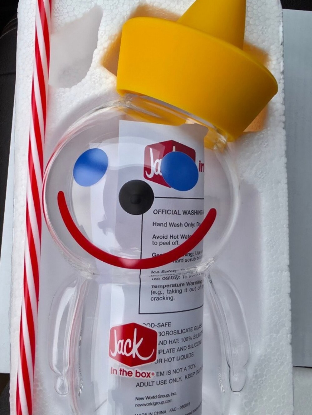 Jack In The Box Glass Sipper Cup Limited Edition 2026 - Picture 7 of 8